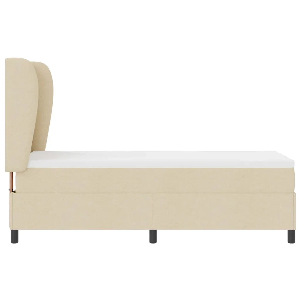 Letto a molle con materasso Crema 80 x 200 cm Tessuto 3340597