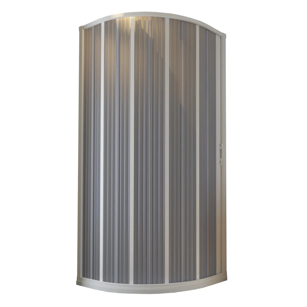 Box Doccia in PVC 100x100CM H185 a soffietto Semicircolare con Apertura Laterale colore Bianco mod. Flex