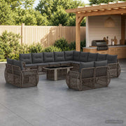 Set Divano da Giardino 14 pz Grigio e Grigio Scuro polyrattan 3437030