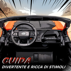 Macchina Elettrica per Bambini 3-8 Anni 24V Fuoristrada a 2 Posti Doppio Motore Telecomando e Soft Start Arancione