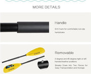 Paddle per Kayak 220cm Giallo-Verde-Nero (Verde) con impugnatura regolabile