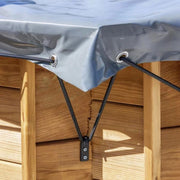 Copertura Invernale 10,58 X 4,67 M Per Piscina Rettangolare In Legno Gre Di 10,18 X 4,27 M Dimensione piscina: 2.25 X 2.25 m