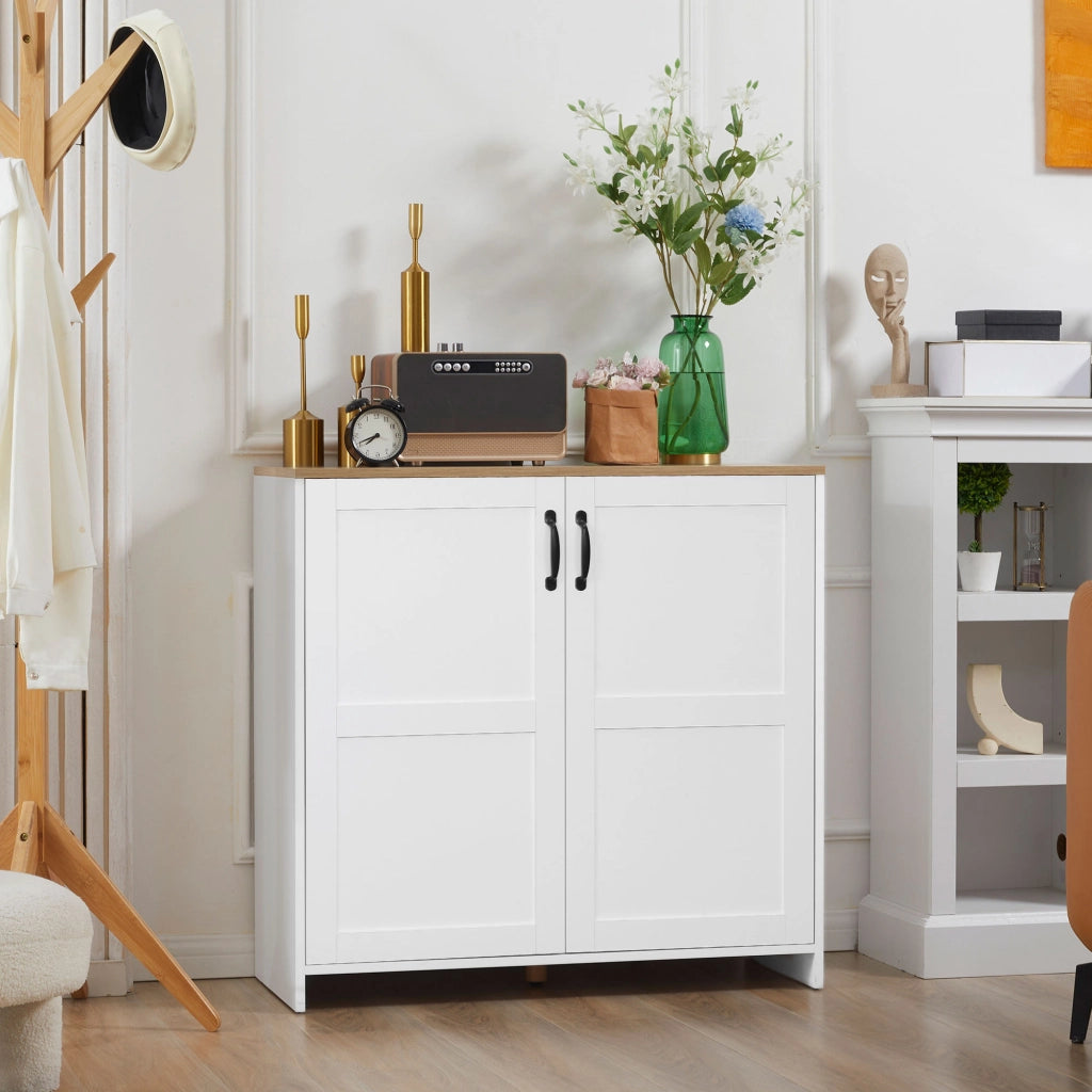 Credenza da cucina con 2 ante e 2 ripiani regolabili ¨C Zephmum ¨C 90x39.5x88 cm