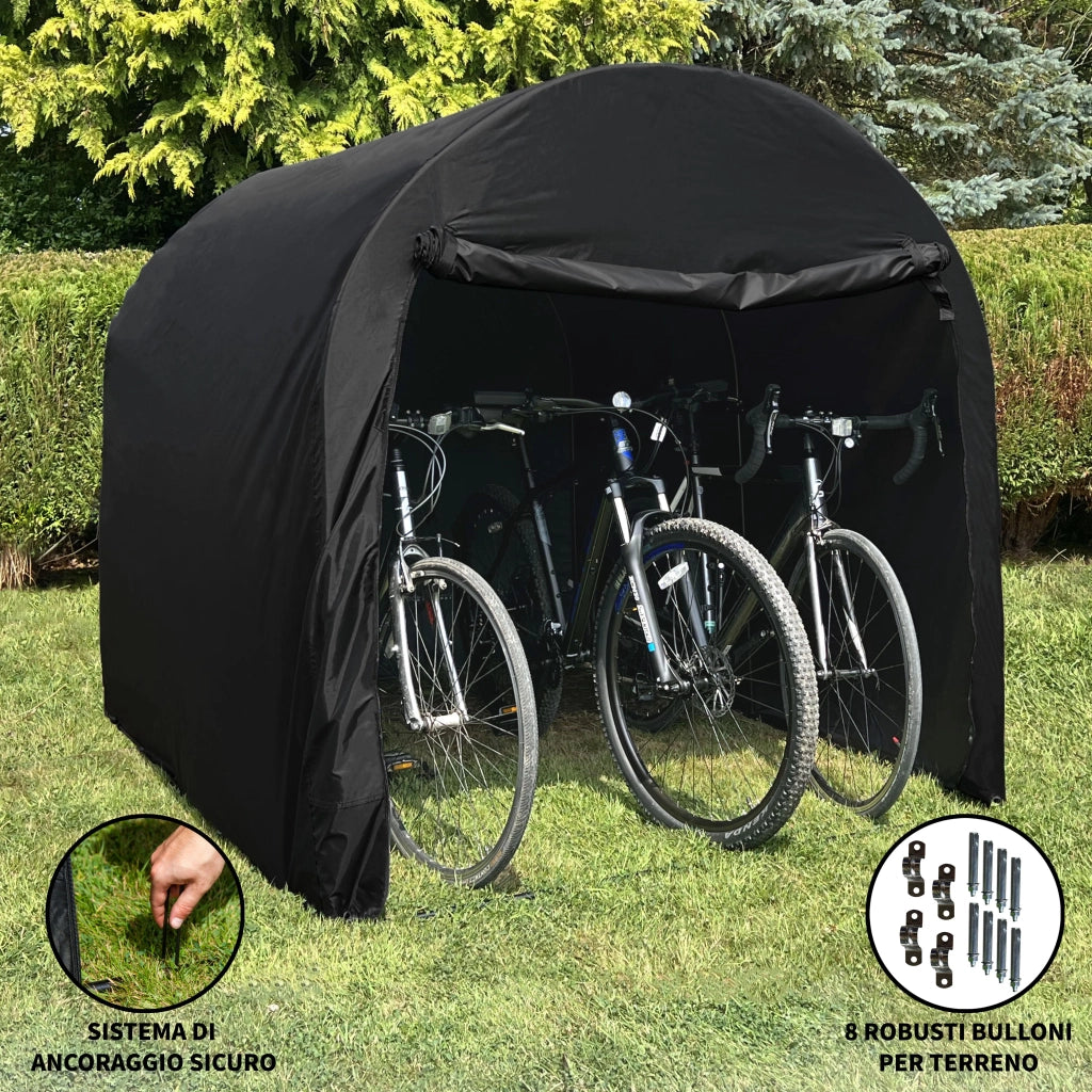 Telo di Protezione per Biciclette Tenda Garage all'Aperto Garage per Bici Impermeabile per Bicicletta Ciclomotore Tendone Garage per Moto e Biciclette - Grande