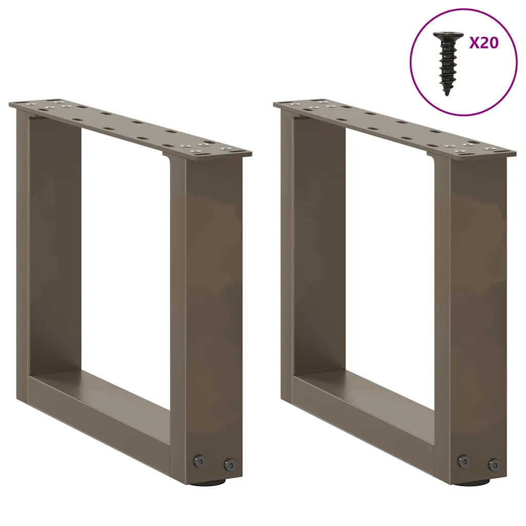 vidaXL Gambe per Tavolino da Caffè a Forma di U 2 pz Acciaio Naturale 40x(30-31) cm Acciaio