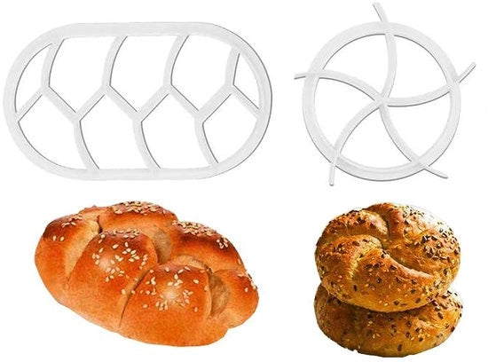 Set di stampi per pane 2 pezzi - forma rotonda/ovale - utensili da forno - materiale PP ecocompatibile - dimensioni 9x16cm/10,3cm - facile da pulire