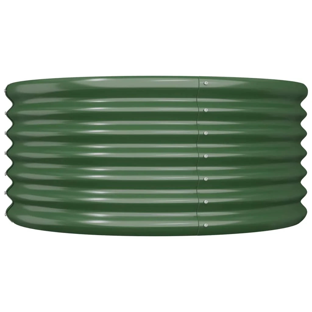Fioriera rialzata per piante e fiori terrazza giardino acciaio verniciato a polvere 80 x 80 x 36 cm verde 02_0038577