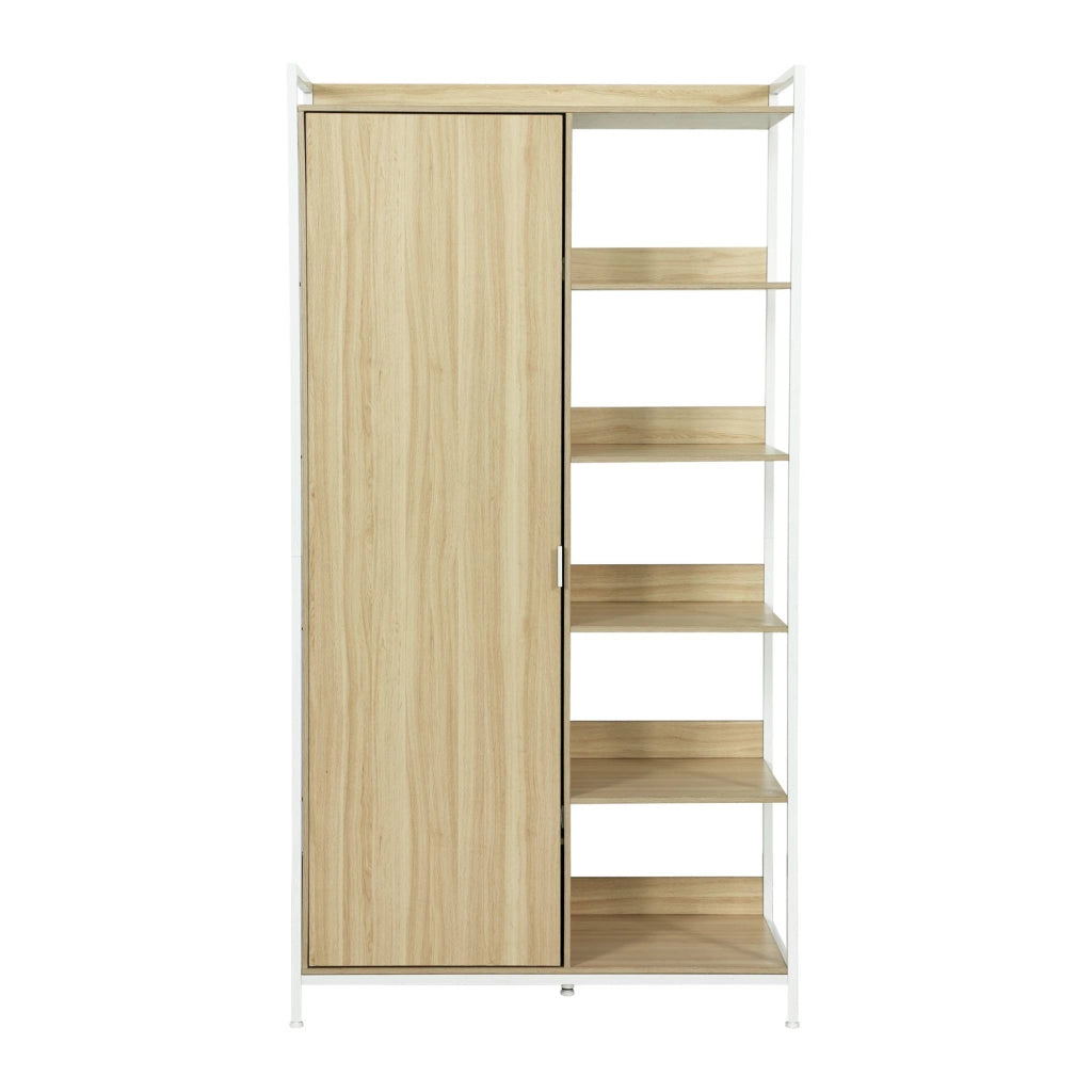 Modulo armadio con 1 armadio, 6 ripiani e 1 anta, bianco