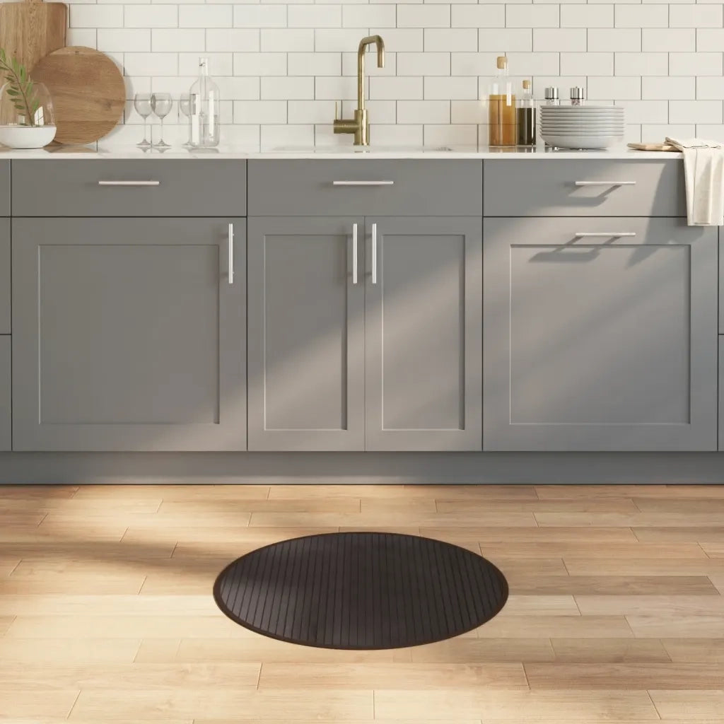 Tappeto Rotondo Marrone Scuro 60 cm in BambÃ¹