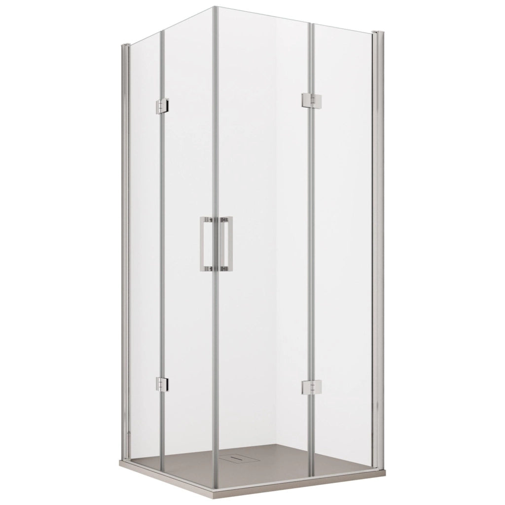 Box Doccia Angolare 75x75 cm 2 Ante Scorrevoli a Libro in Cristallo Trasparente 6mm H195 Bonussi Lena