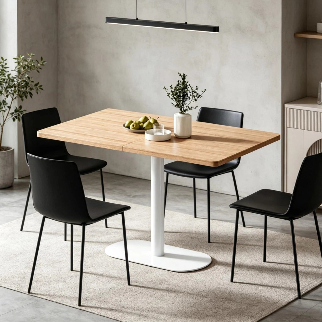 Tavolo da pranzo effetto rovere bianco 120 x 70 cm
