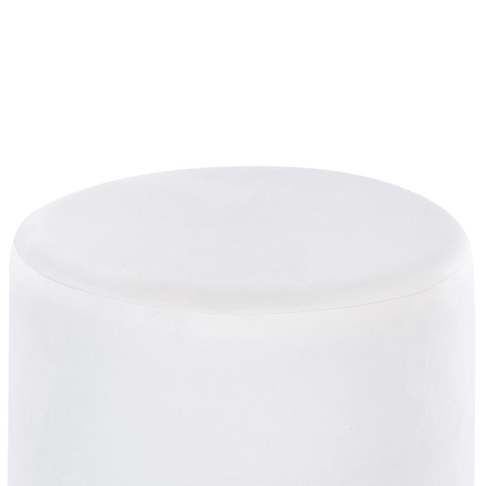 Poggiapiedi rotondo velluto bianco e oro toletta sgabello glam sgabello