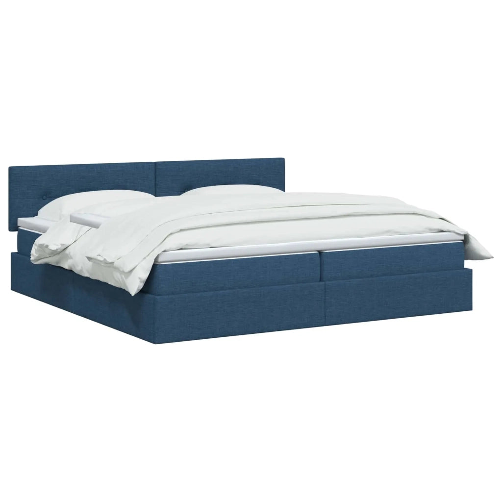 Letto con contenitore LED e materasso Blu 200 x 200 cm Tessuto 3459089