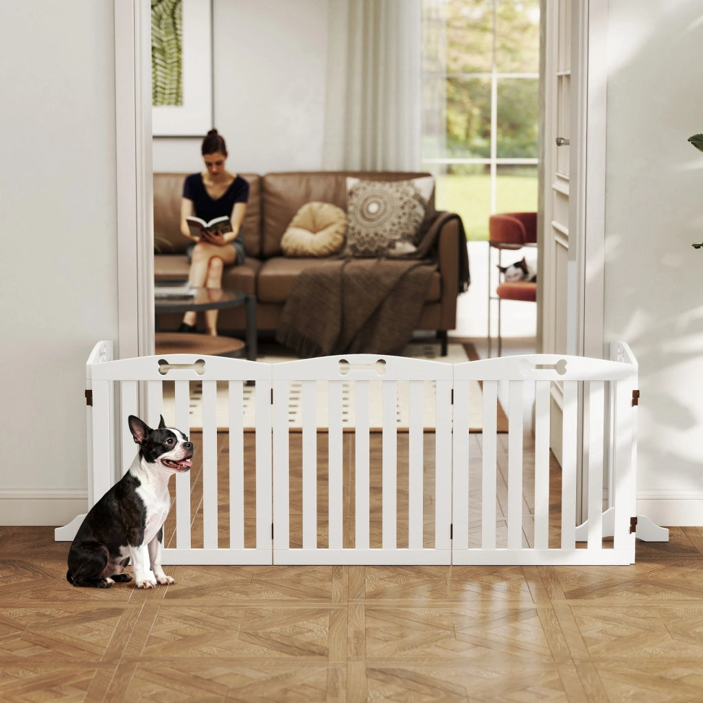 Cancelletto per Cani Autoportante ¨C Xylo ¨C 258x30x61 cm Bianco