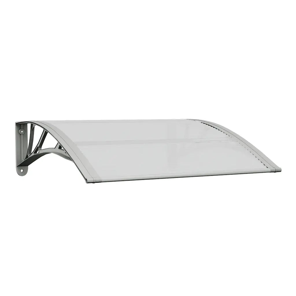 Pensilina per porta grigia e trasparente 80x75 cm in policarbonato 153586