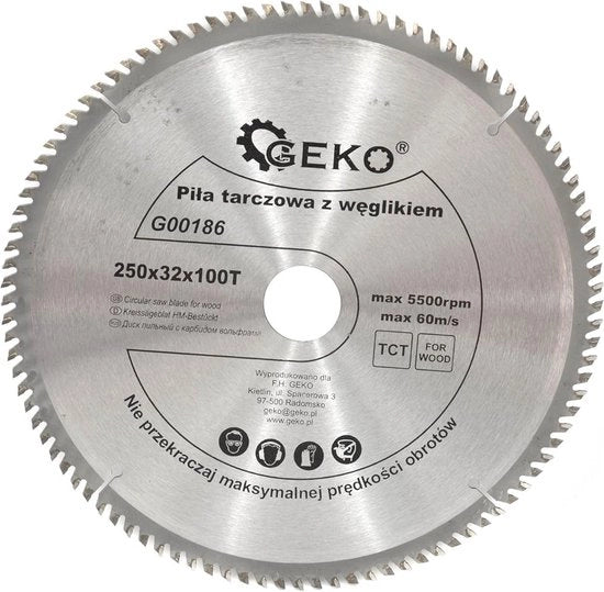 Lama circolare per legno 250mm - 100 denti, compatibile con 32-30mm