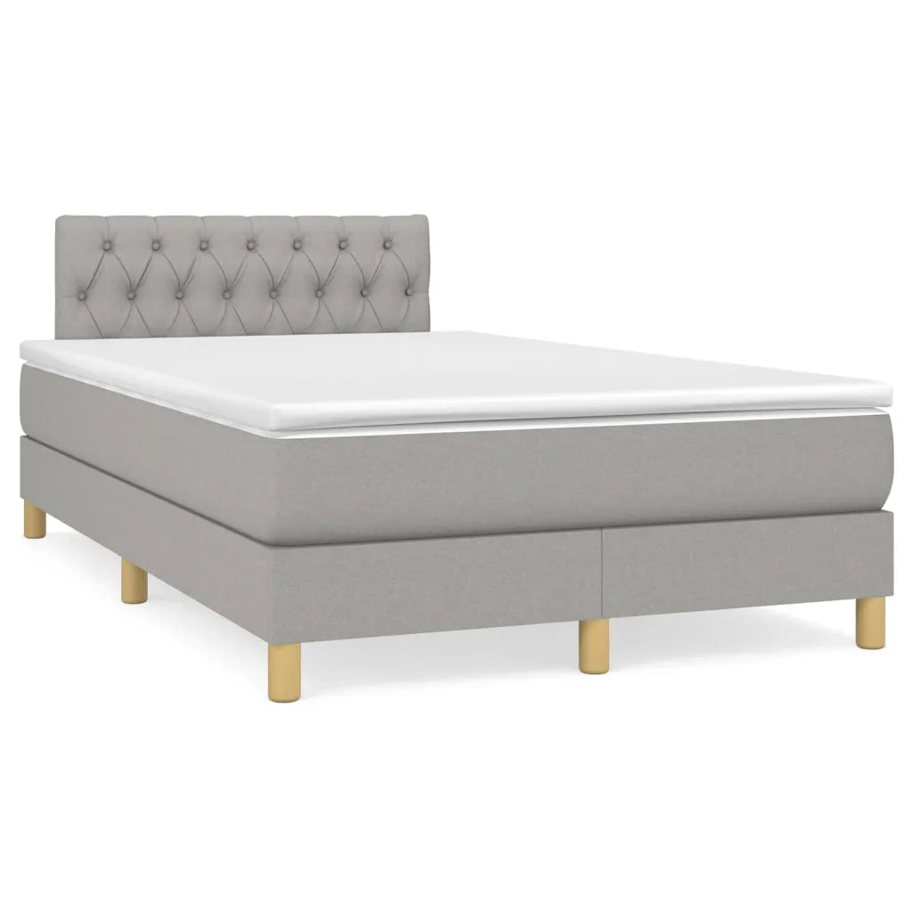 Giroletto a Molle con Materasso Grigio Chiaro 120x200cm Tessuto cod mxl 63462
