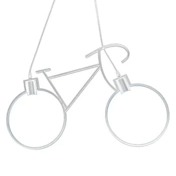 Lampadario Led Moderno a sospensione da soffitto forma di bicicletta NERA BIANCA