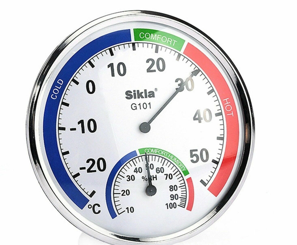 TERMOMETRO IGROMETRO ANALOGICO INTERNO ESTERNO MISURA TEMPERATURA UMIDITA' CASA