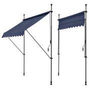 Tenda da sole telescopica in acciaio e poliestere 400 x 120 x 200-300 cm blu scuro 03_0008343