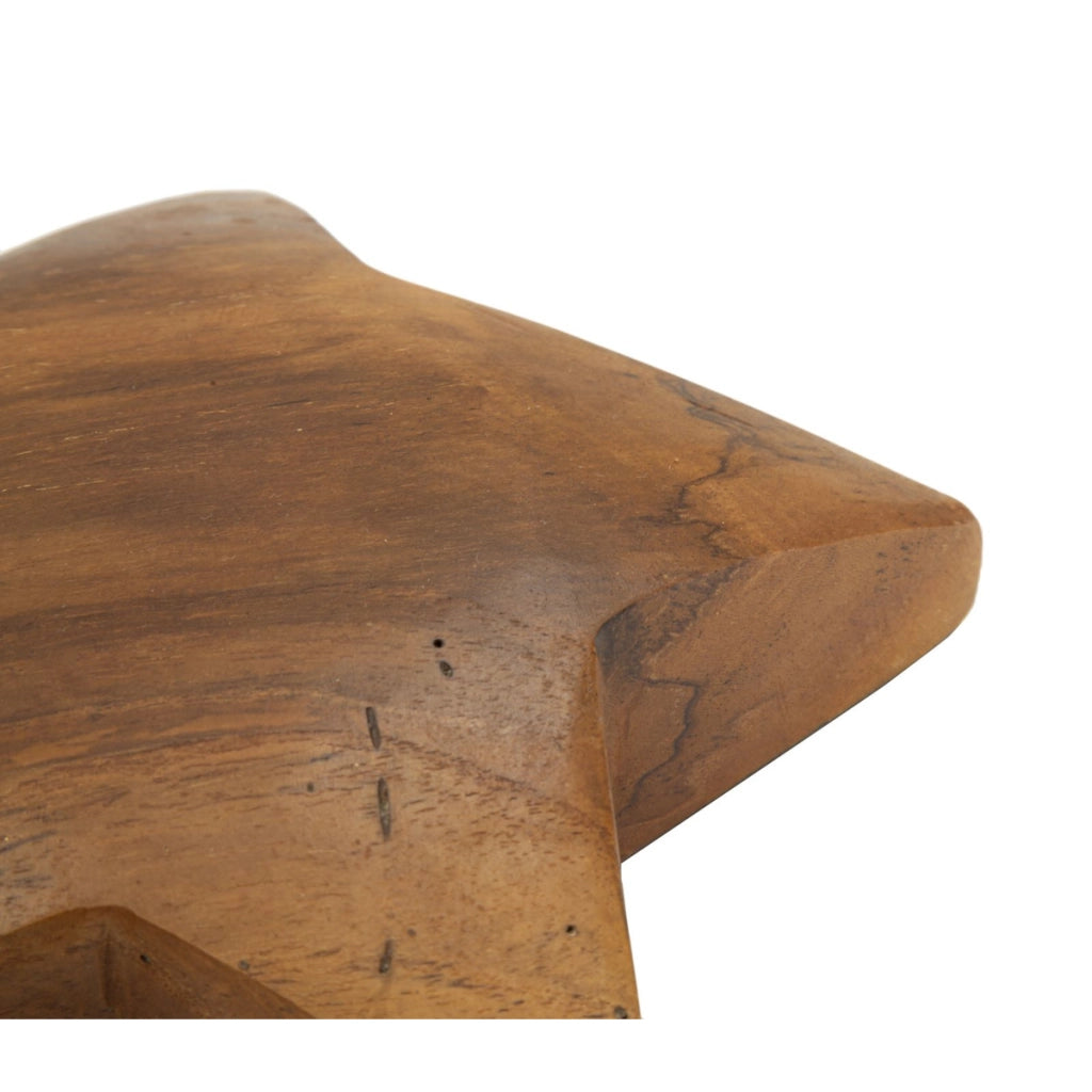 Scultura Star 1, Marrone, Legno, 19x5x19 cm