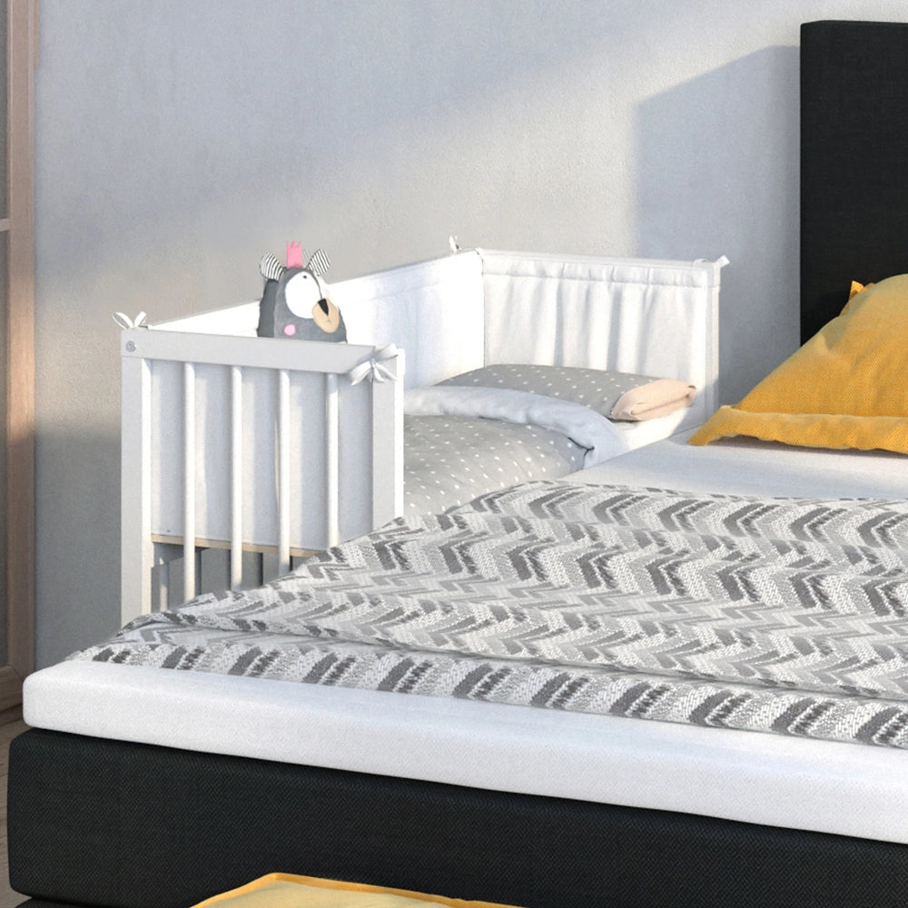 Vitalispa Lettino da attaccare al letto Bianco 94 x 90 cm 1 binario laterale