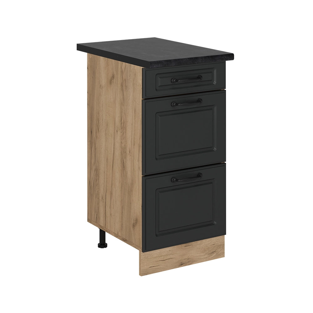Vicco Mobiletto base per cucina Antracite casa di campagna 40 cm con cassetti, PL Antracite