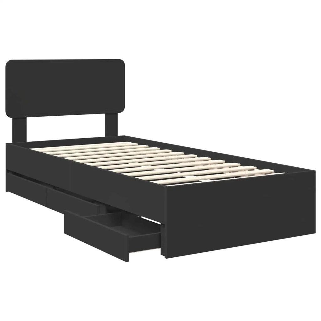 Struttura del letto Nero 90 x 190 cm Legno ingegnerizzato