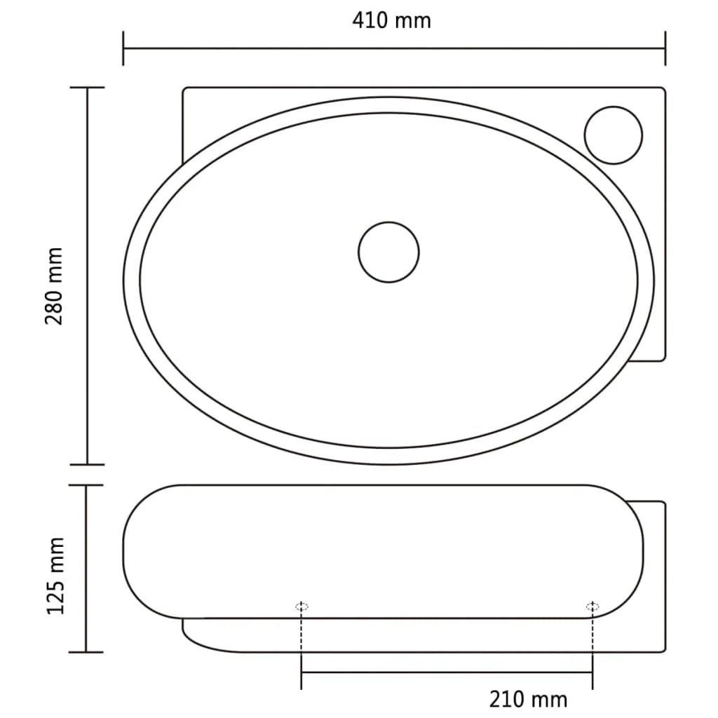 Lavabo in ceramica nera con foro troppopieno/rubinetto per bagno 02_0002500