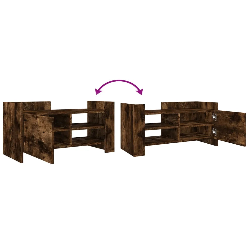 Mobile Porta TV-Mobile per TV-Credenza TV Rovere Fumo 80x35x40 cm in Legno Multistrato