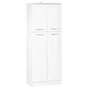 EasyComfort Armadio Multiuso a 4 Ante con Mensole Regolabili in MDF, 59x31x155cm, Bianco
