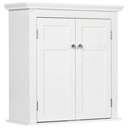 Mobile Bagno Sospeso con Ripiani Regolabili e Ante Magnetiche ¨C Minimal ¨C Bianco 58x24x60 cm