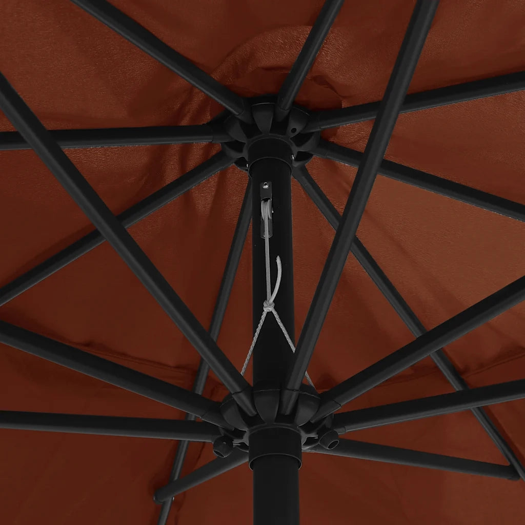 Ombrello | Parasolne da Giardino con Palo in Metallo 390 cm Terracotta