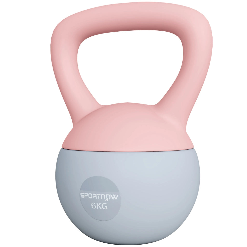 Kettlebell 6 kg ¨C Xylo ¨C Impugnatura Antiscivolo Rosa 19x19x28 cm
