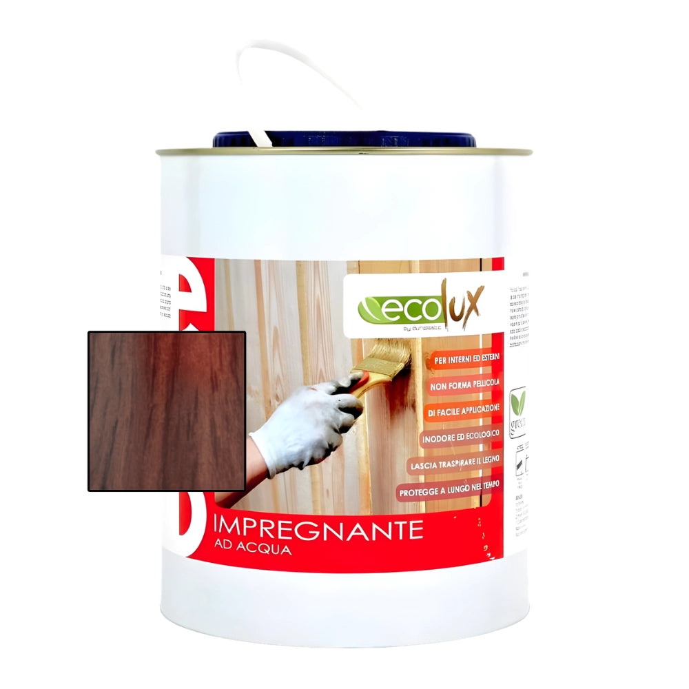 Ecolux impregnante fondo protettivo acrilico pigmentato noce bruno per legno *** formato 2.5 lt, confezione 1