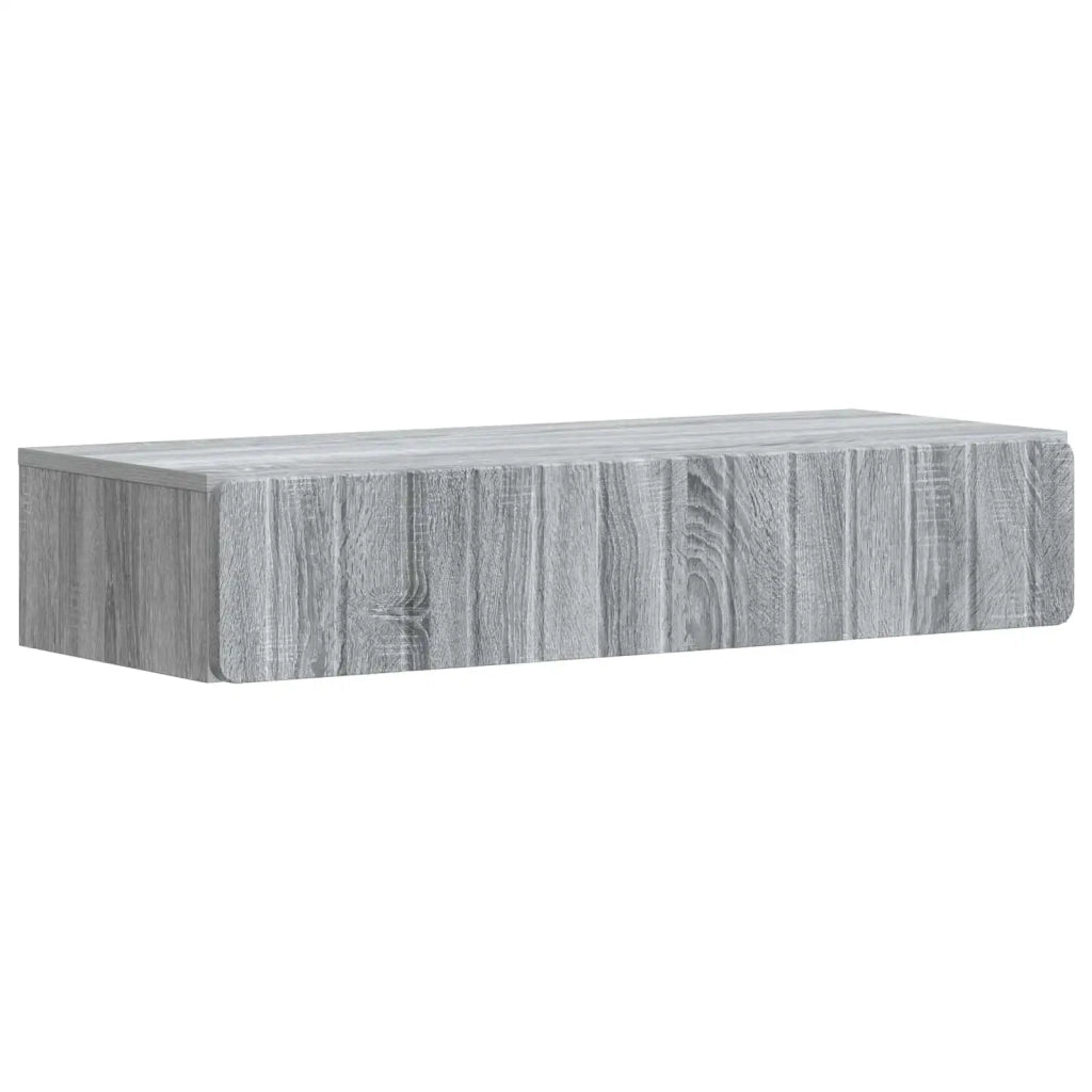 Tavolino da Parete Laterale Grigio Sonoma 87,5 x 34,5 x 17 cm 898331