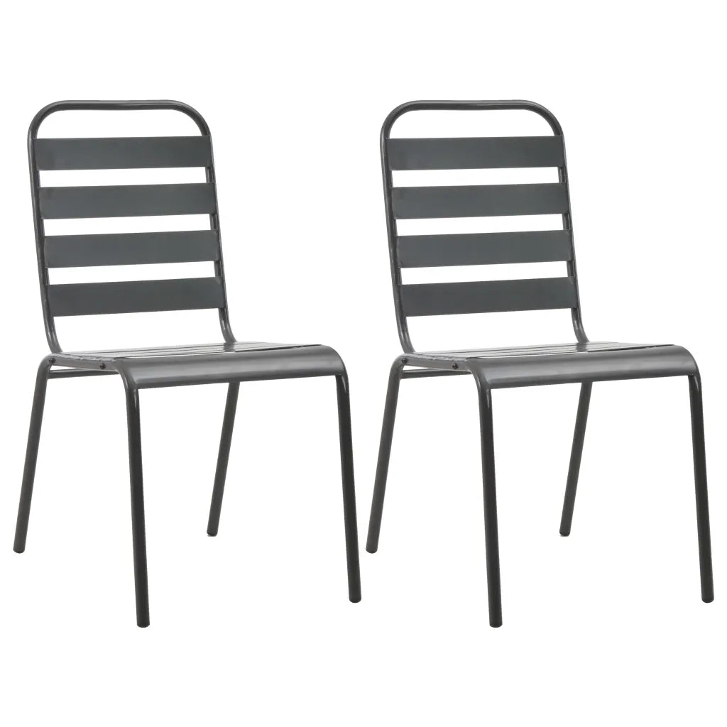 Sedie da Esterno Impilabili 2 pz in Acciaio Grigio cod mxl 43303
