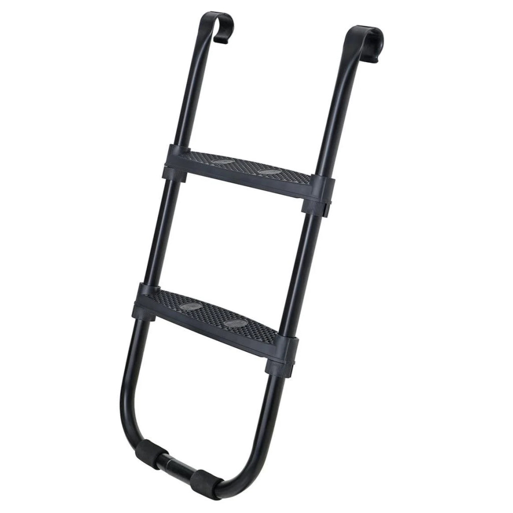 Scala per trampolino antiscivolo altezza 90 cm con struttura in metallo e gradini larghi nera 12_0002068
