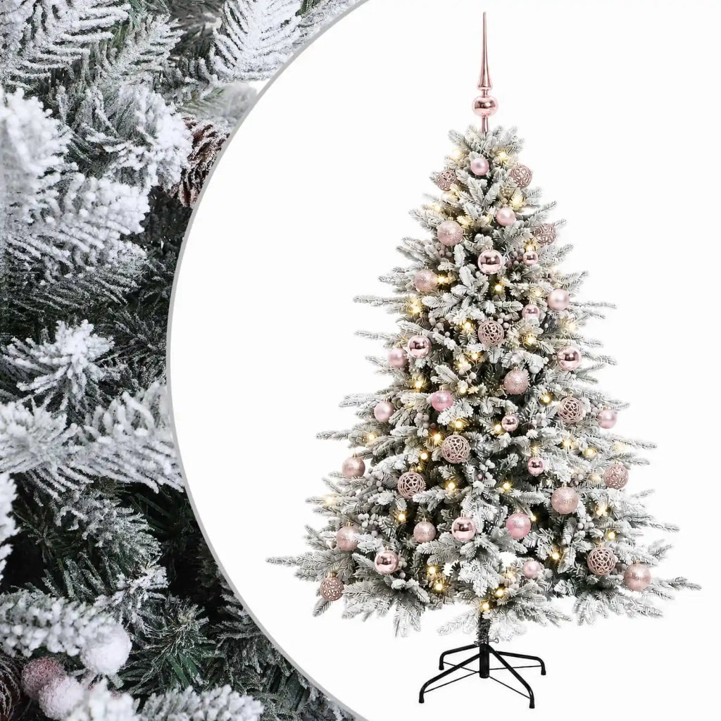 Albero di Natale artificiale con palline 120 cm 150 LED 3465775