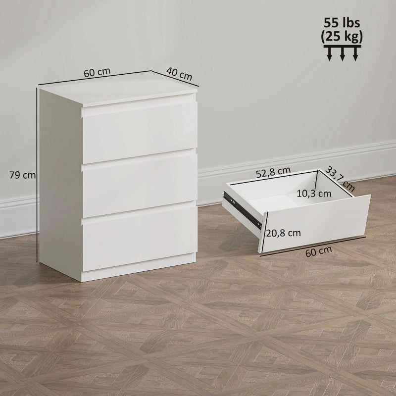 COMÒ 3 cassetti 91,3x51x15,4 cm Legno Bianco
