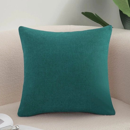 Set di 2 cuscini per divano, comodi cuscini in cotone e lino per divano, divano letto, salotto, casa, cuscini in cotone con coperture lisce (40*60cm) - Verde scuro
