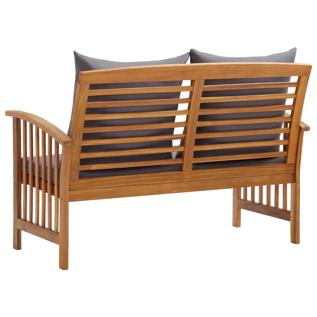 Panca da giardino mobili da esterno per patio mobili da terrazza con cuscini 119 x 67 x 83 cm legno massello di acacia 02_0011588