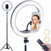 Trade Shop - Anello Luminoso Treppiedi Luce Selfie Tik Tok Led Lampada Ring Light Video 30cm -