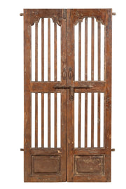 Biscottini Porta portone in legno massello e ferro da interno o da esterno vecchia e antica medievale scorrevole