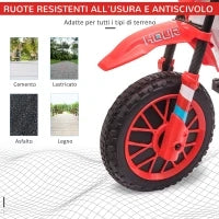 Moto da Cross Elettrica per Bambini da 3-5 Anni, Moto Elettrica per Bambini con Batteria 12V Ricaricabile e Rotelline Rimovibili, 106.5x51.5x68cm, Rosso