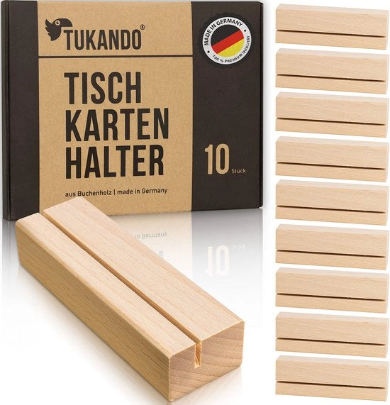 Supporto per cartine in legno [FATTO IN GERMANIA] Supporto per cartine in legno da utilizzare come supporto per foto, menu, cartine da visita, display da tavolo e stand per cartine
