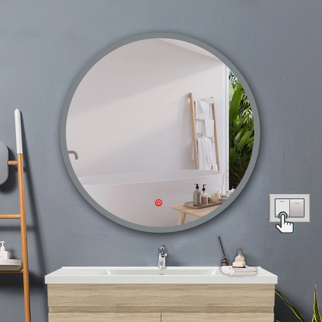AICA Specchio da bagno Rotondo. 120x120 cm. Antiappannamento Dimmerabile in 3 temperature di colore