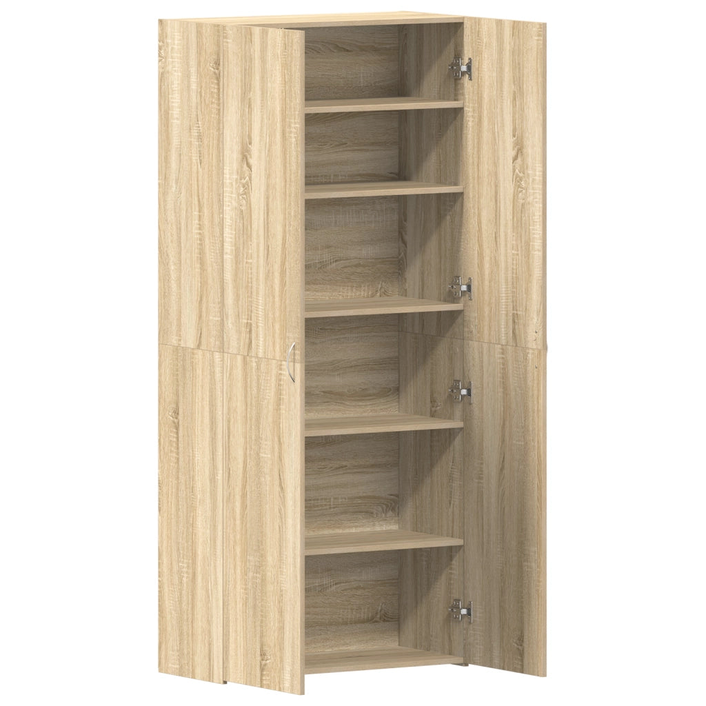 Mobile per scarpe Rovere Sonoma 80x35,5x180 cm Legno ingegnerizzato