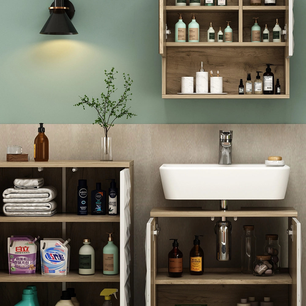 Vicco Set di mobili da bagno Bianco 3 parti
