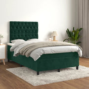 Giroletto a Molle con Materasso Verde Scuro 120x200 cm Velluto 3143196